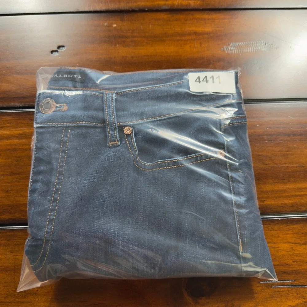 Talbots Slim Ankle Jeans Womens 10 Dark Wash Curvy Slimming Denim Pants NWT